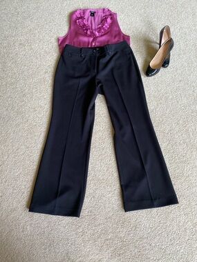 Black Wide-Leg Dress Pants